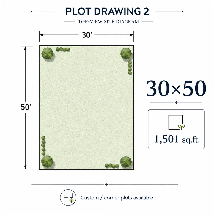 Prestige Gardenia Estate Phase 2 plot drawing — 30 x 50 ft, 1,501 sq.ft.